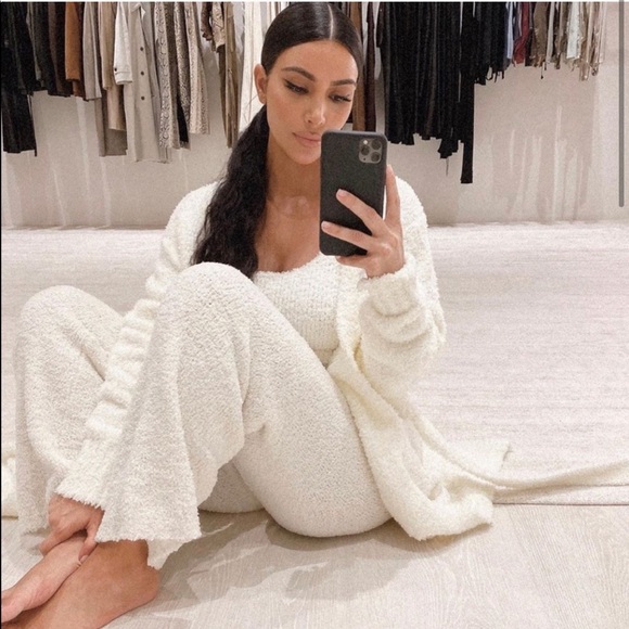 Skims cozy knit bone pants xxs xs collection - Picture 3 of 14